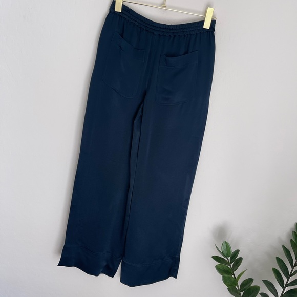 CLUB MONACO Satin “Pijama” Wide Leg Lounge Pants In Blueberry Sz XS NWT - Picture 6 of 9